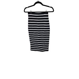 Bebe Black and White Striped XS Stretch Pencil Skirt